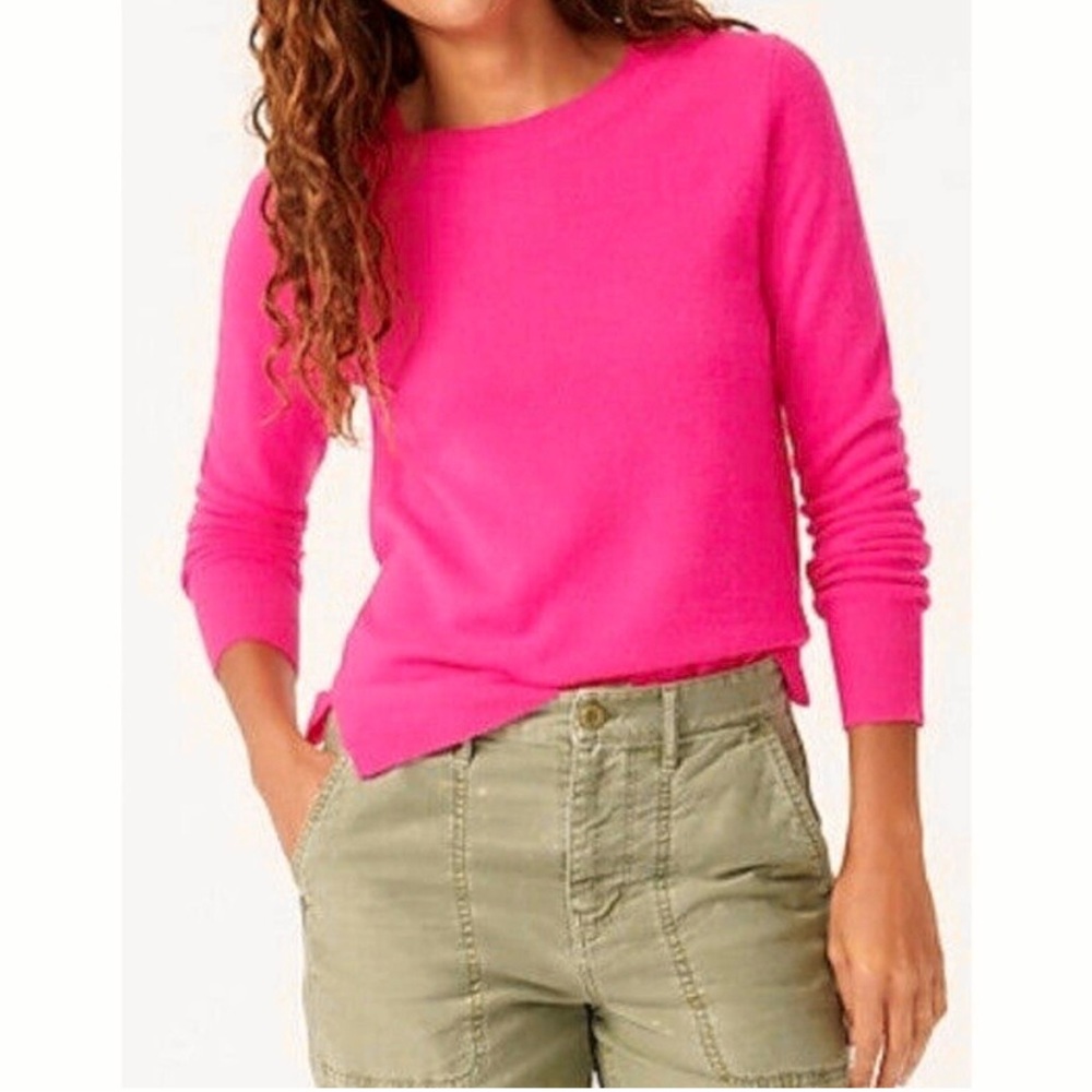 J. Crew Pink Cashmere Crew Neck Sweater